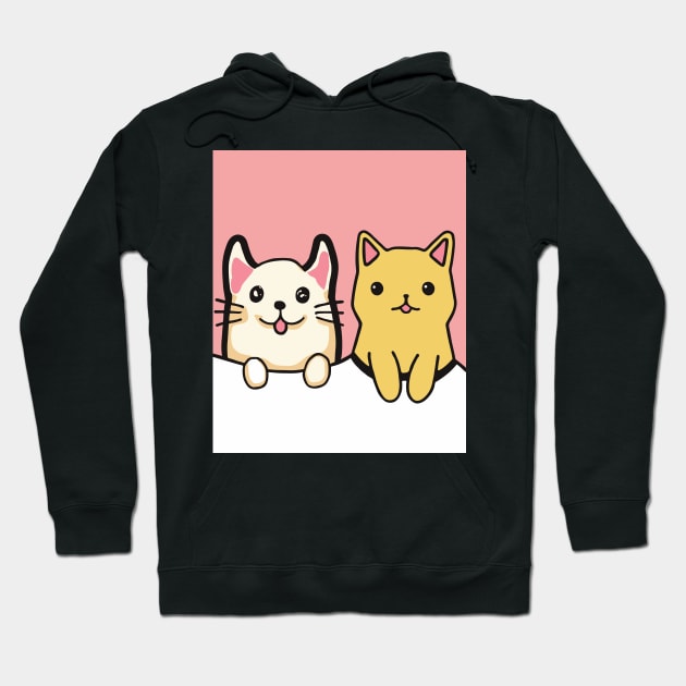 cat and dog friendship Hoodie by Kawaii Bomb